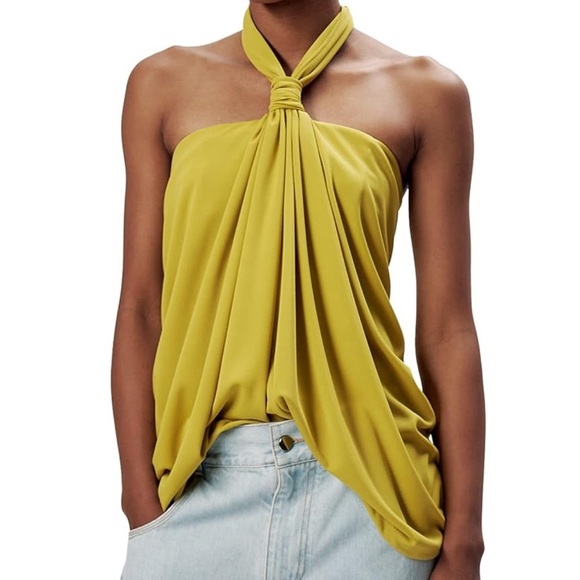 Ronny Kobo Collection Tops - Ronny Kobo Collection Mustard Halter Blouse Size M